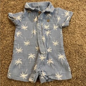 Blue Palm Tree Kids One Piece